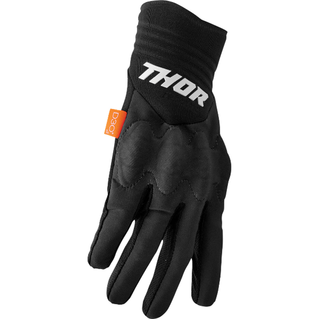 THOR Rebound Gloves Black/White - Pinky Side Back of Hand View