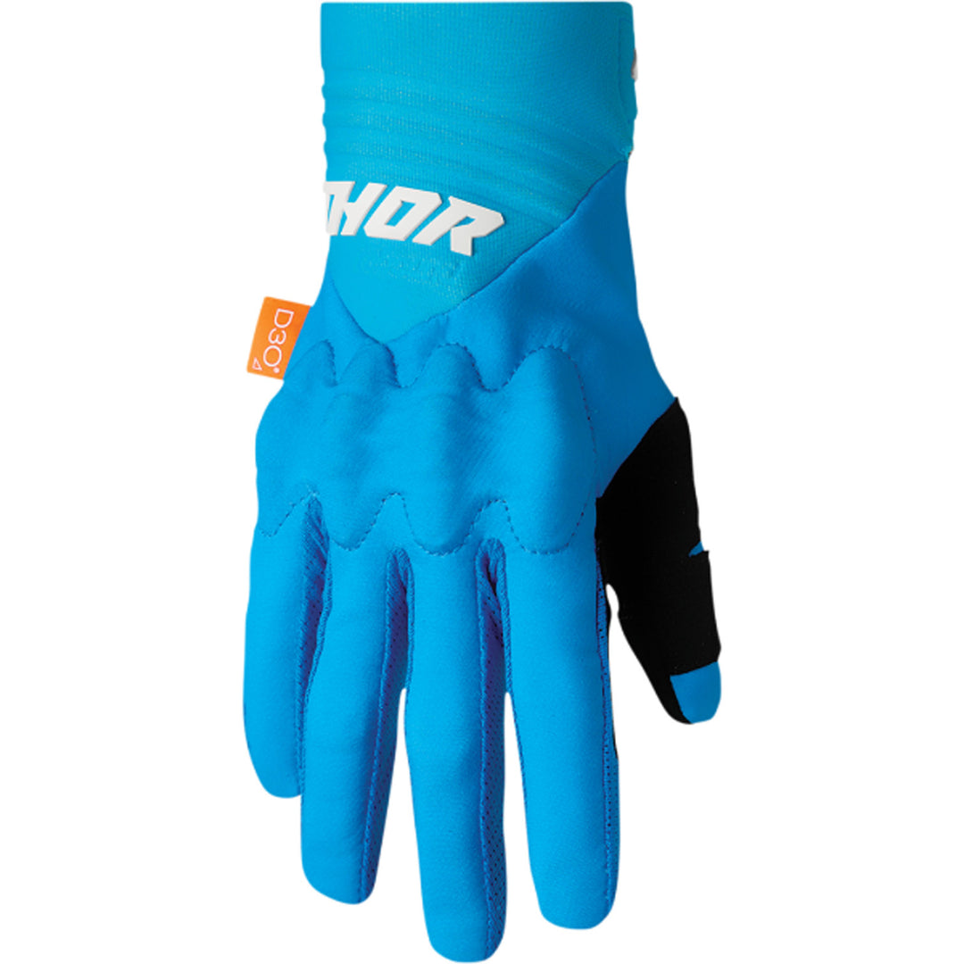 THOR Rebound Gloves Blue/White - Back of Hand View