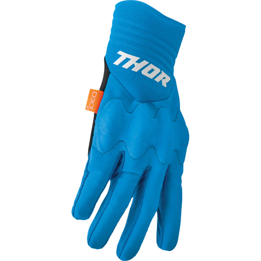 THOR Rebound Gloves Blue/White - Pinky Side Back of Hand View