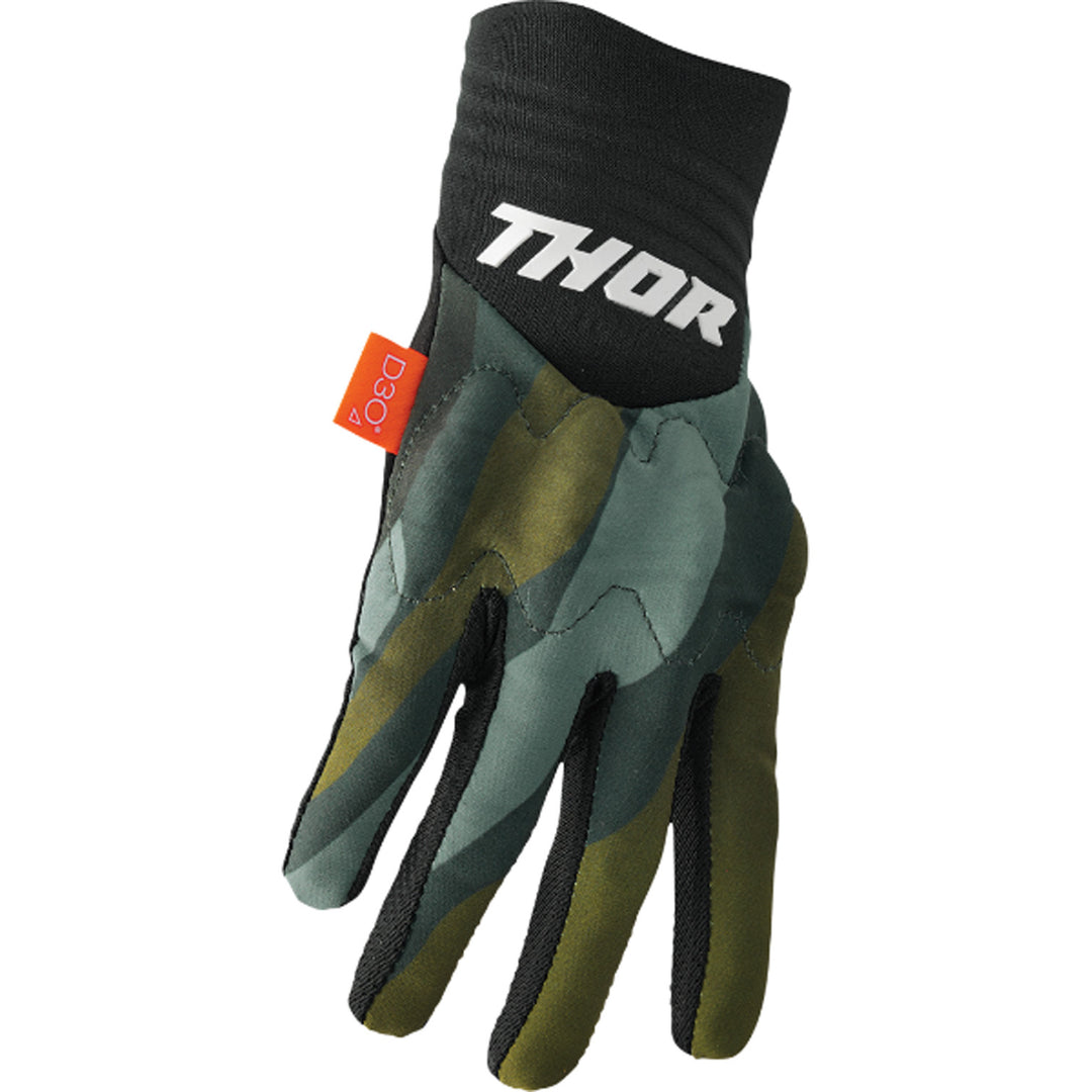THOR Rebound Gloves Camo/Black - Pinky Side Back of Hand View