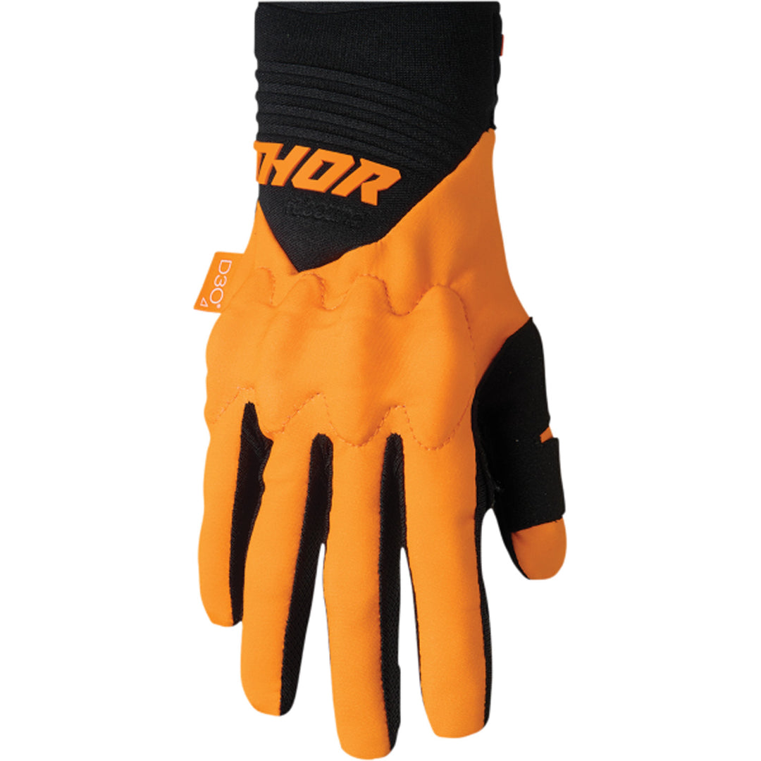 THOR Rebound Gloves Orange/Black - Back of Hand View