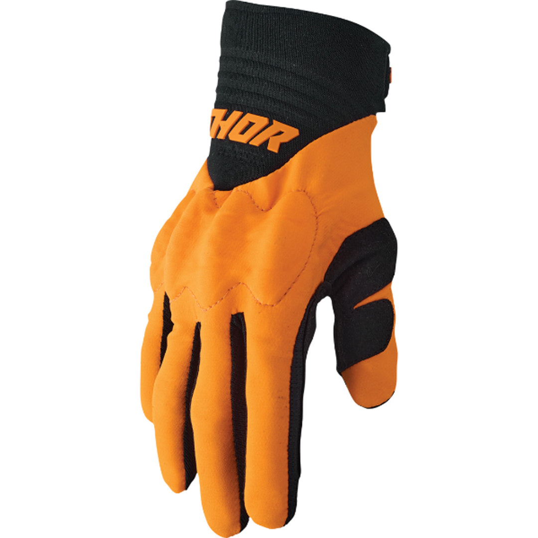 THOR Rebound Gloves Orange/Black - Thumb Side Back of Hand View