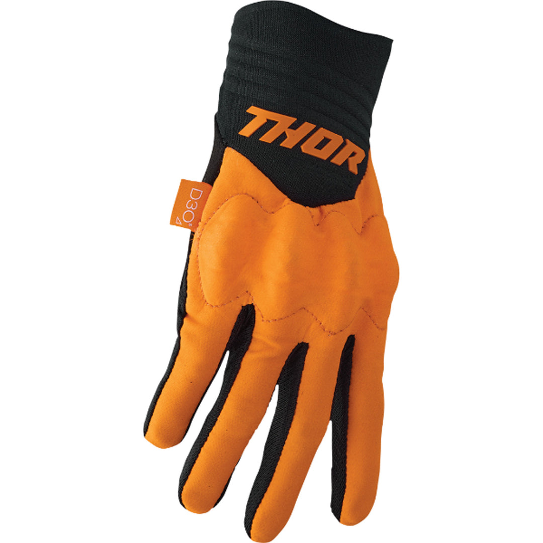 THOR Rebound Gloves Orange/Black - Pinky Side Back of Hand View