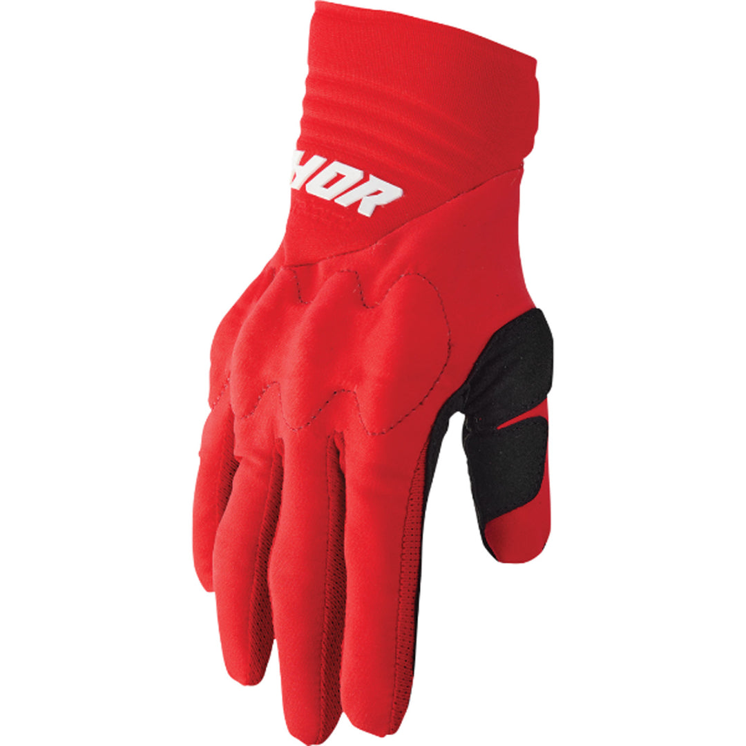 THOR Rebound Gloves Red/White - Thumb Side Back of Hand View