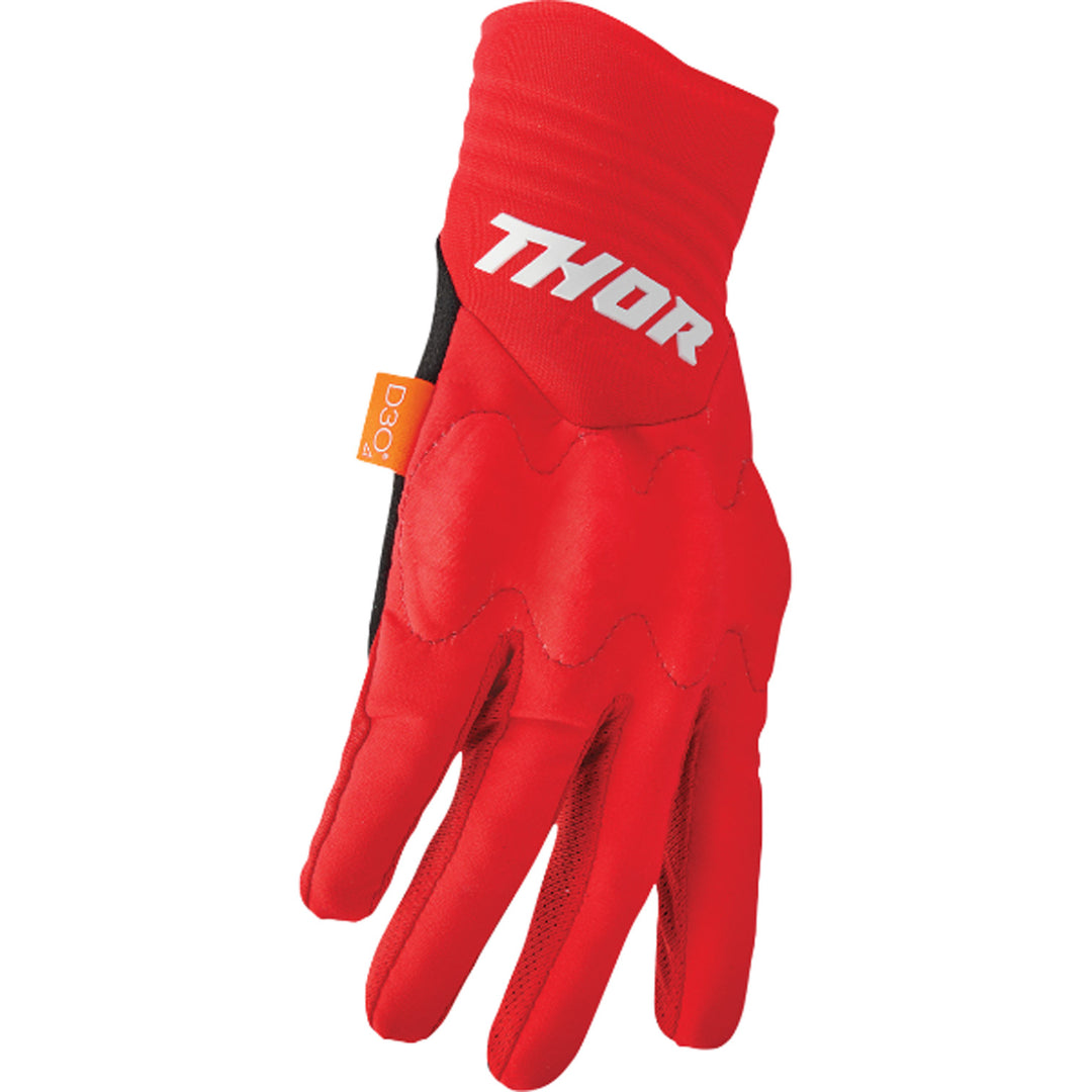 THOR Rebound Gloves Red/White - Pinky Side Back of Hand View