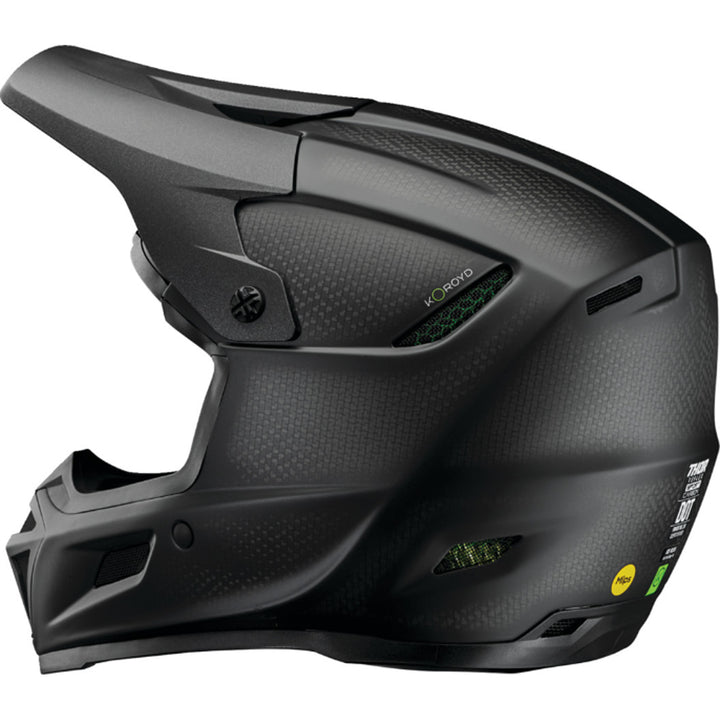 THOR Reflex Sport MIPS Carbon Stealth Helmet Black - Rear Side View