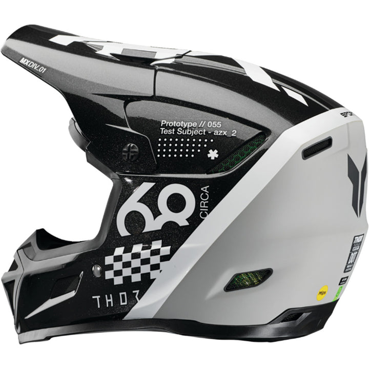THOR Reflex Sport MIPS Riot Helmet Black/White - Rear Side View