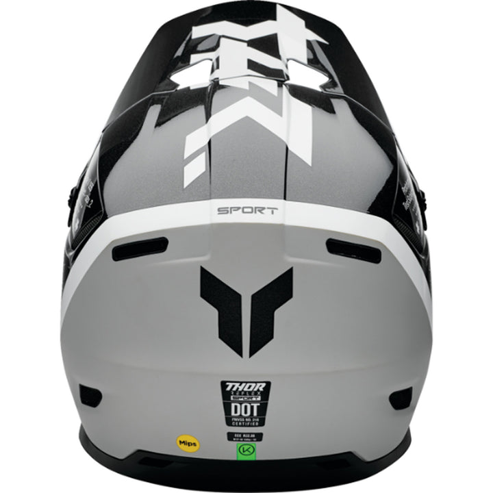 THOR Reflex Sport MIPS Riot Helmet Black/White - Rear View