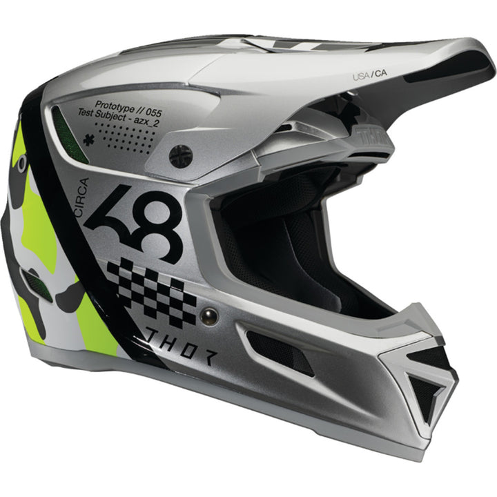 THOR Reflex Sport MIPS Riot Helmet Gray/Acid - Front Side View