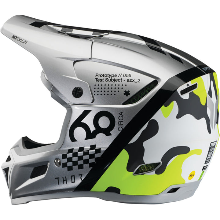 THOR Reflex Sport MIPS Riot Helmet Gray/Acid - Rear Side View
