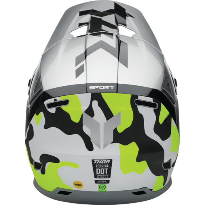 THOR Reflex Sport MIPS Riot Helmet Gray/Acid - Rear View