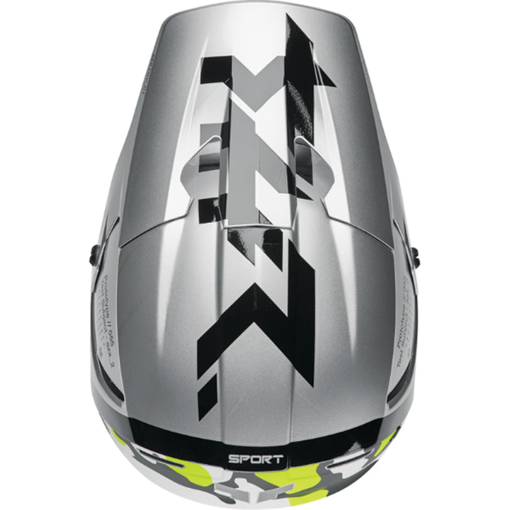 THOR Reflex Sport MIPS Riot Helmet Gray/Acid - Top Down View