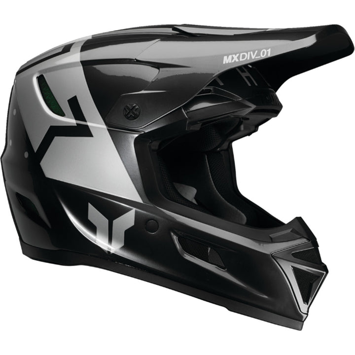 THOR Reflex Sport MIPS Rogue Helmet Charcoal/Silver - Front Side View