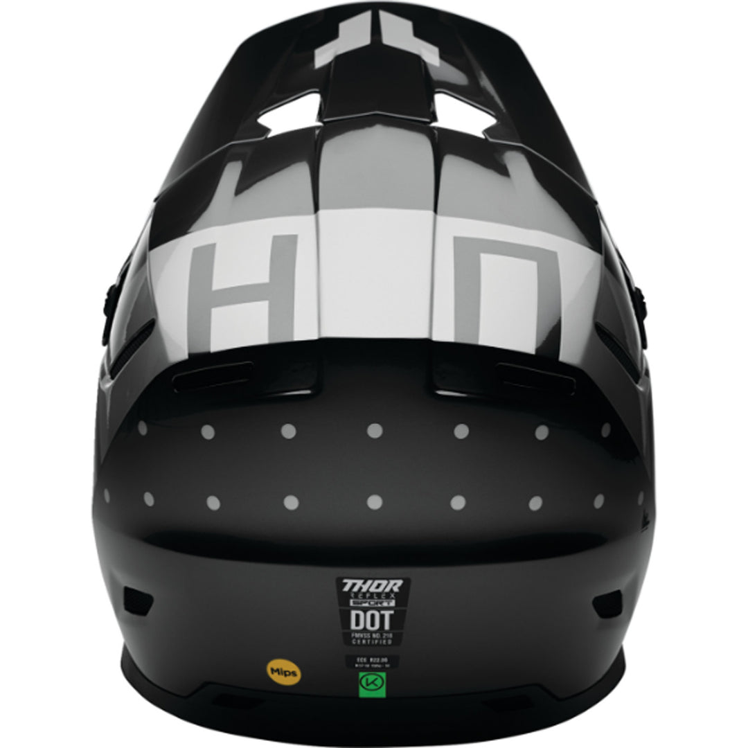 THOR Reflex Sport MIPS Rogue Helmet Charcoal/Silver - Rear View