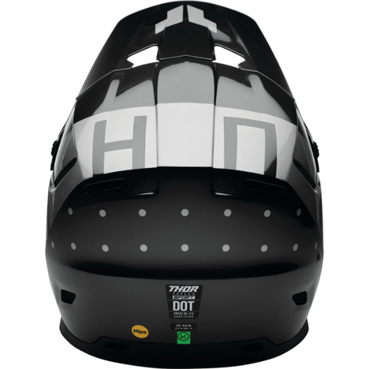 THOR Reflex Sport MIPS Rogue Helmet Charcoal/Silver - Rear View