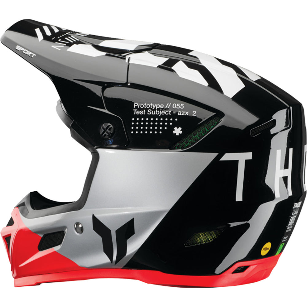 THOR Reflex Sport MIPS Strike Helmet Black/Red - Rear Side View