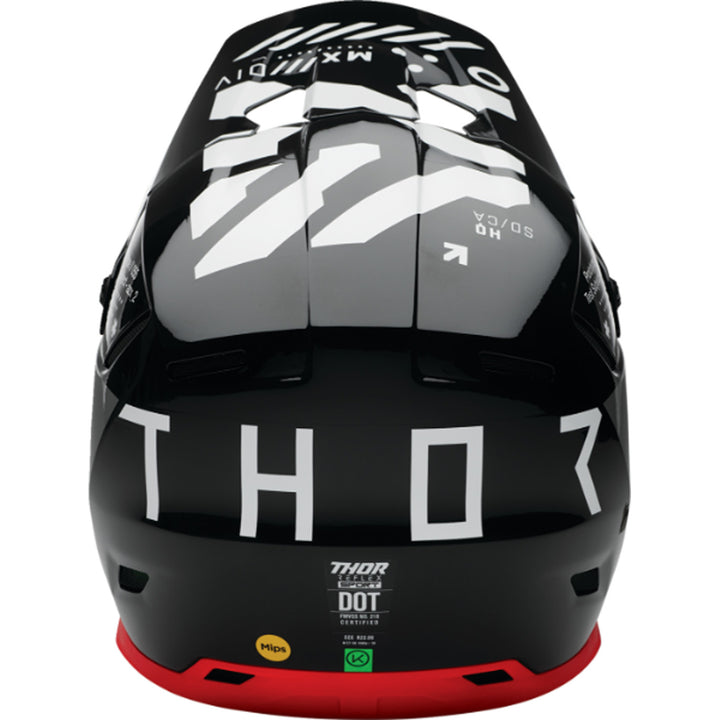 THOR Reflex Sport MIPS Strike Helmet Black/Red - Rear View