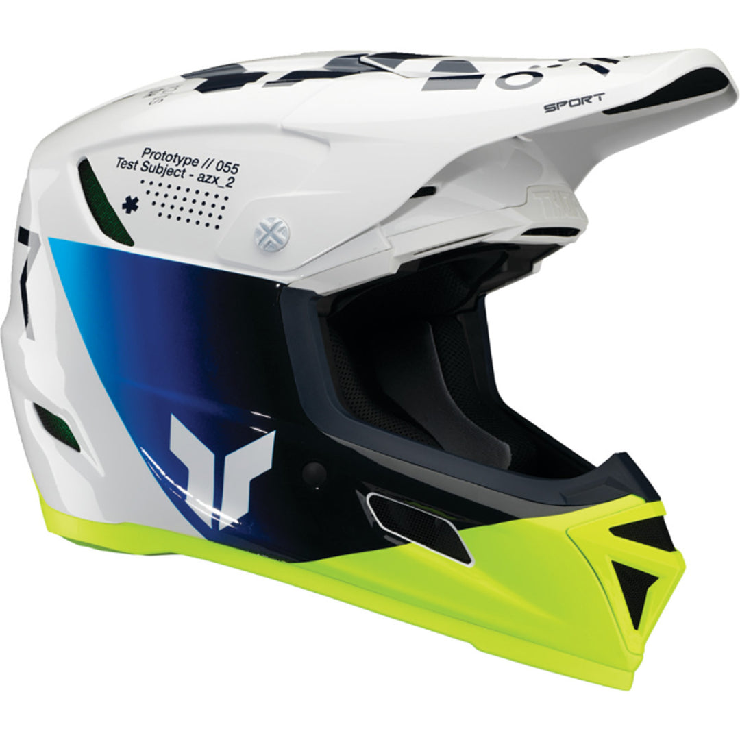 THOR Reflex Sport MIPS Strike Helmet Navy/Acid - Front Side View
