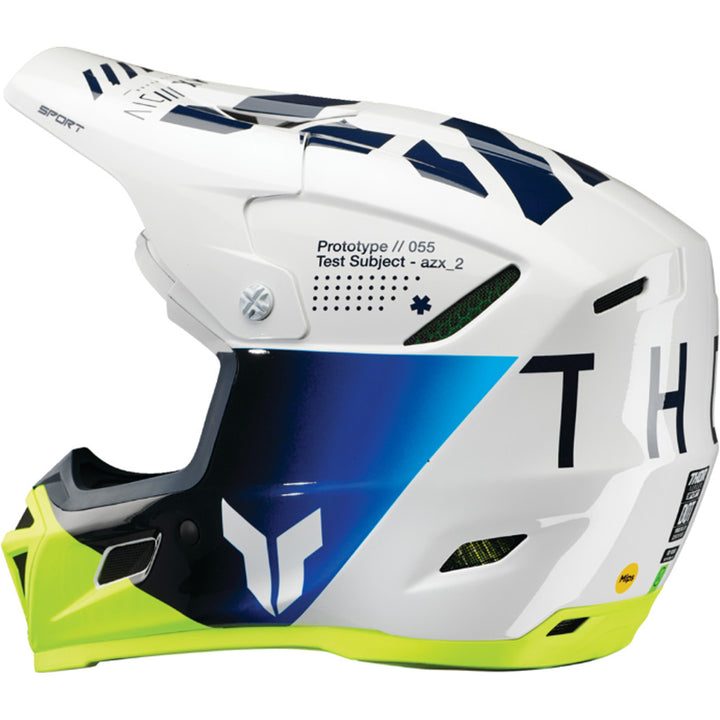THOR Reflex Sport MIPS Strike Helmet Navy/Acid - Rear Side View