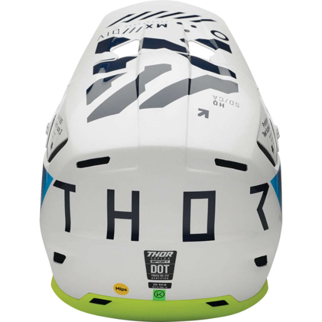 THOR Reflex Sport MIPS Strike Helmet Navy/Acid - Rear View