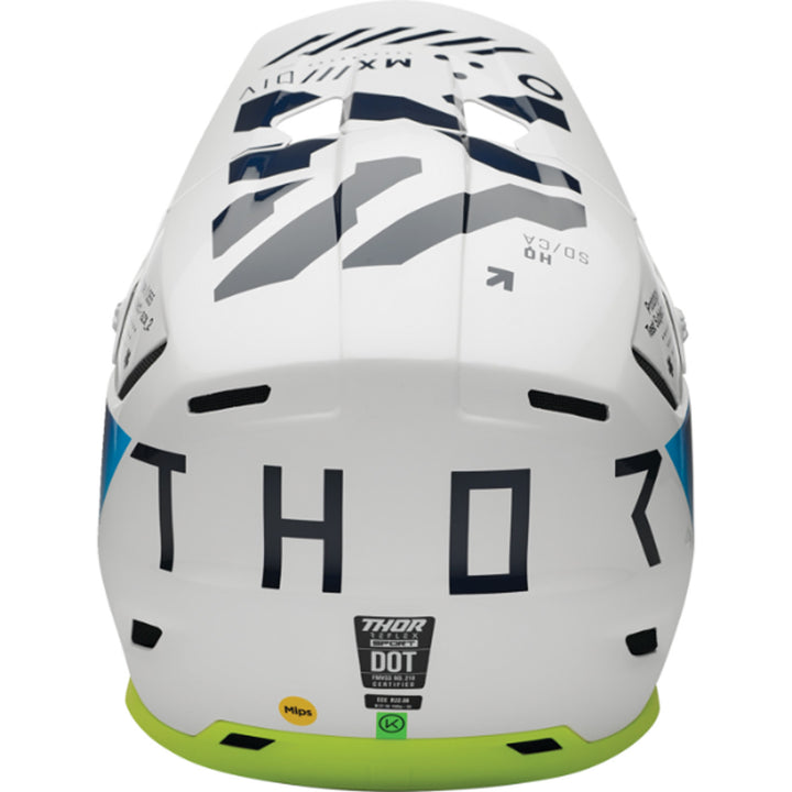 THOR Reflex Sport MIPS Strike Helmet Navy/Acid - Rear View