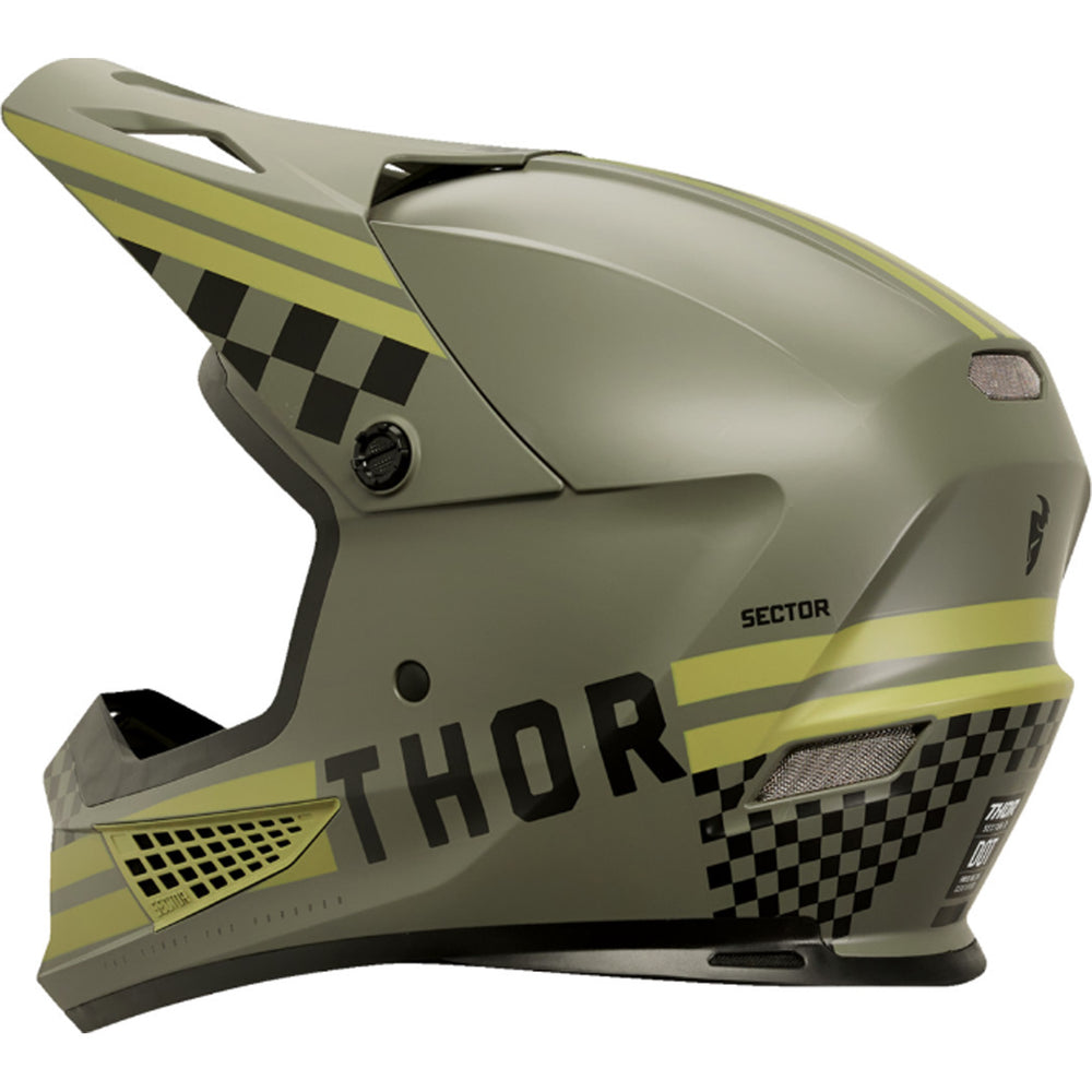 THOR Sector 2 Combat Helmet Army/Black - Rear Side View