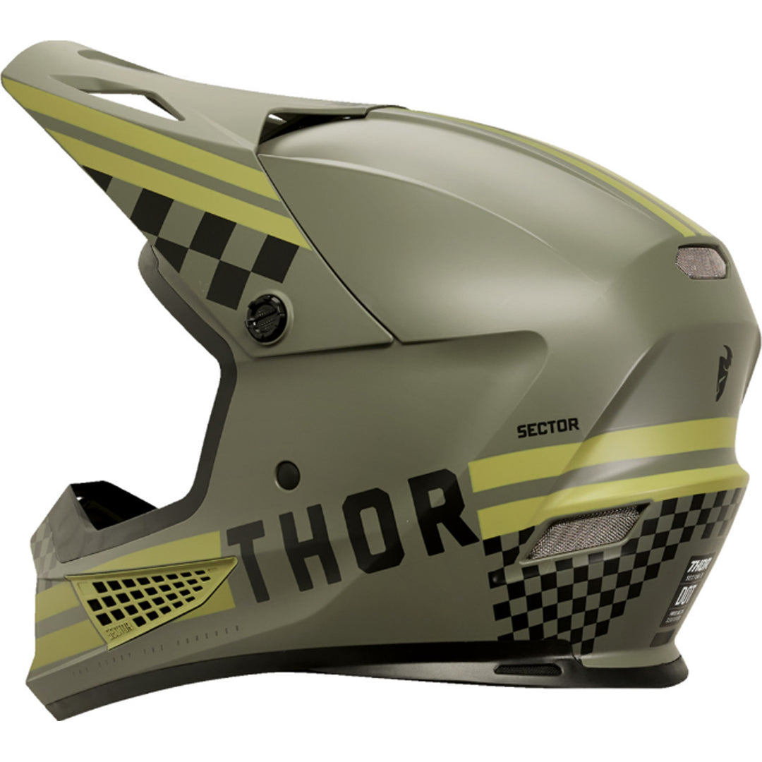 THOR Sector 2 Combat Helmet Army/Black - Rear Side View