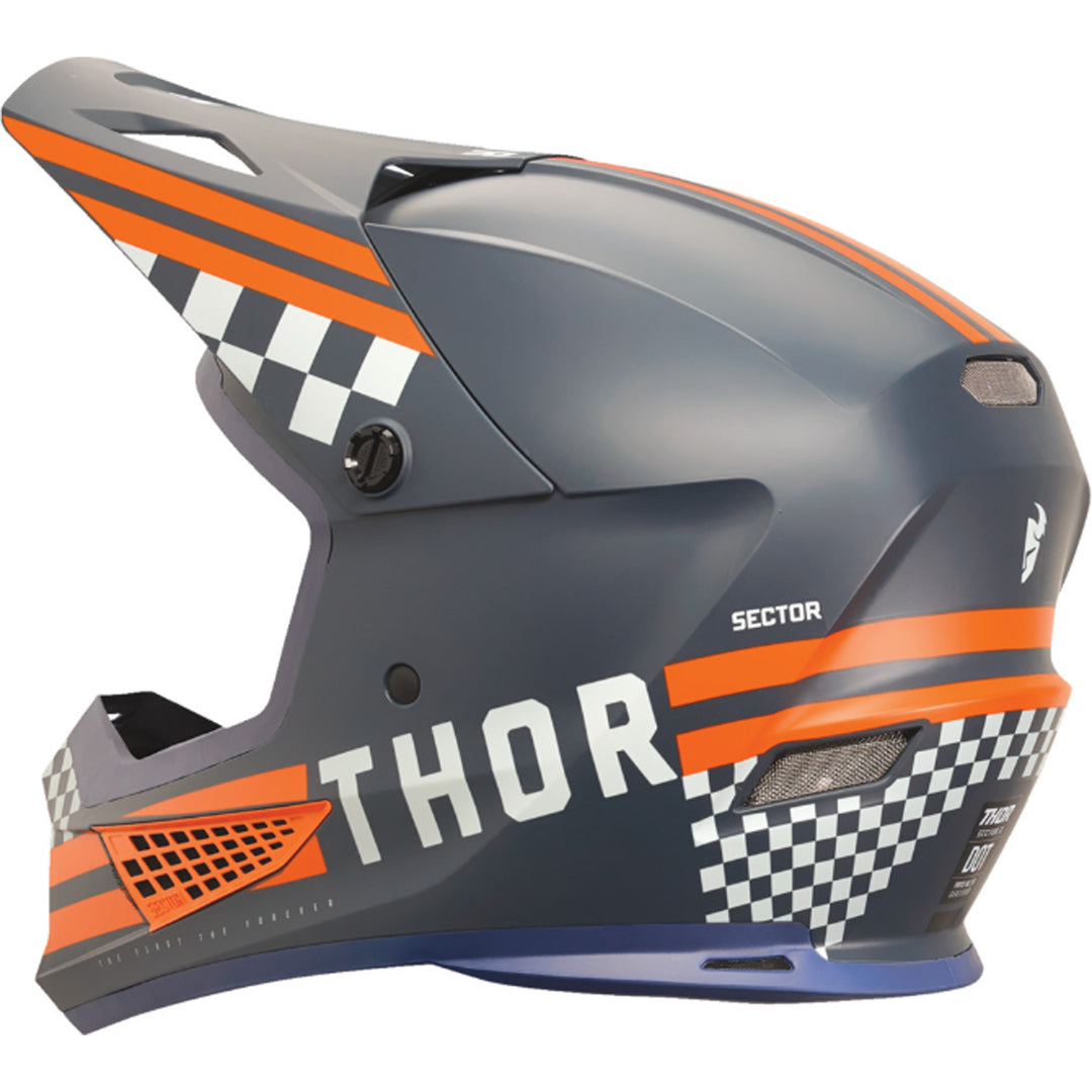 THOR Sector 2 Combat Helmet Midnight/Orange - Rear Side View