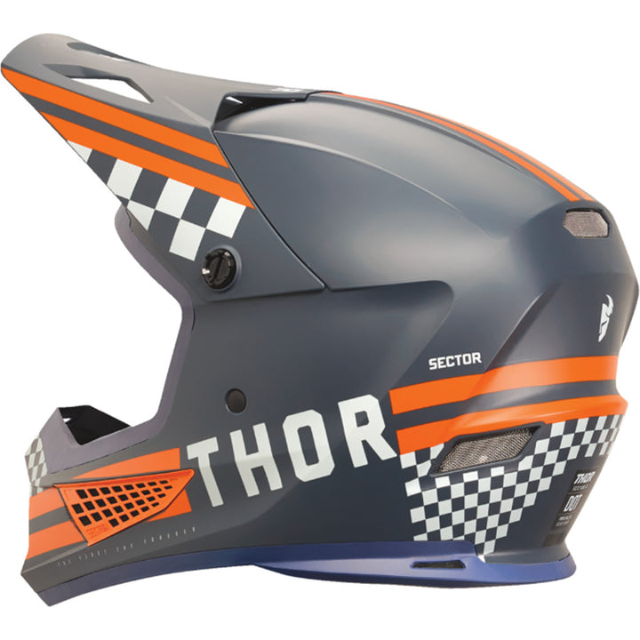 THOR Sector 2 Combat Helmet Midnight/Orange - Rear Side View