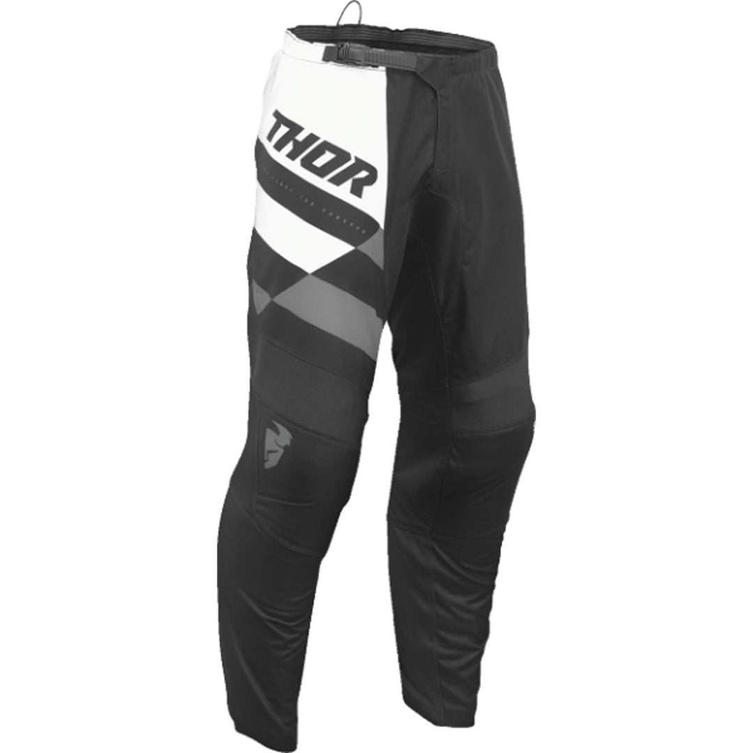 THOR Sector Checker Pants Black/Gray - Front View