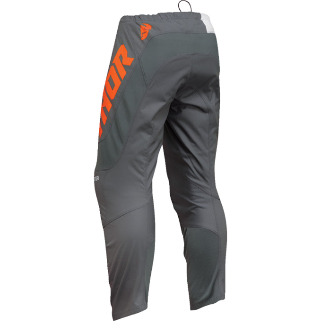 THOR Sector Checker Pants Charcoal/Orange - Rear View