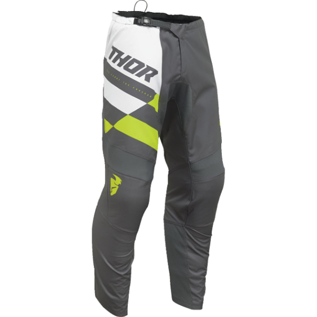 THOR Sector Checker Pants Gray/Acid - Front View