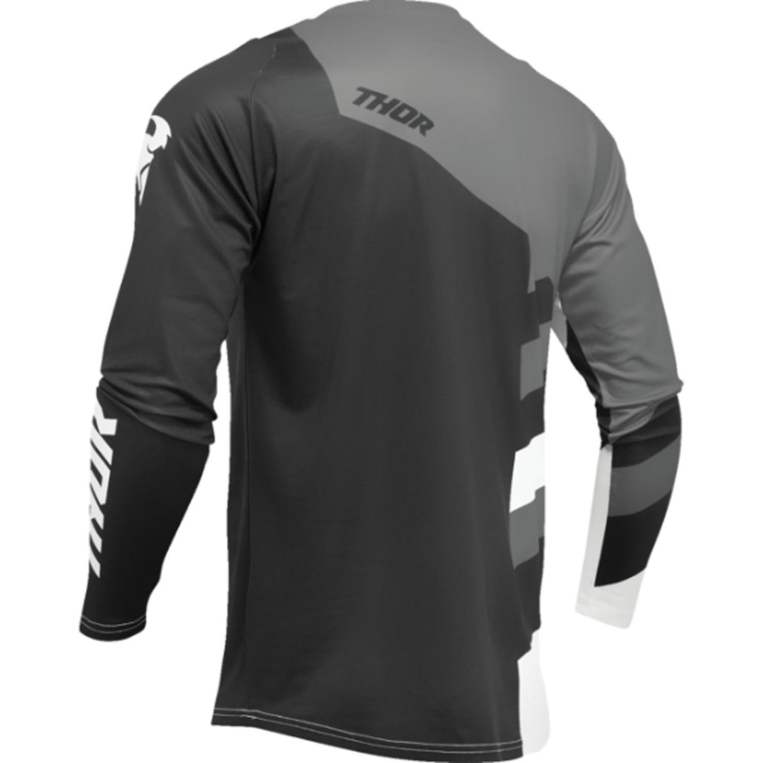 THOR Sector Checker Jersey Black/Gray - Rear View