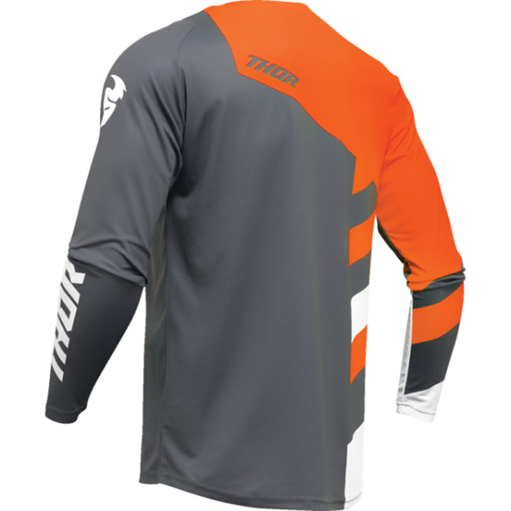 THOR Sector Checker Jersey Charcoal/Orange - Rear View