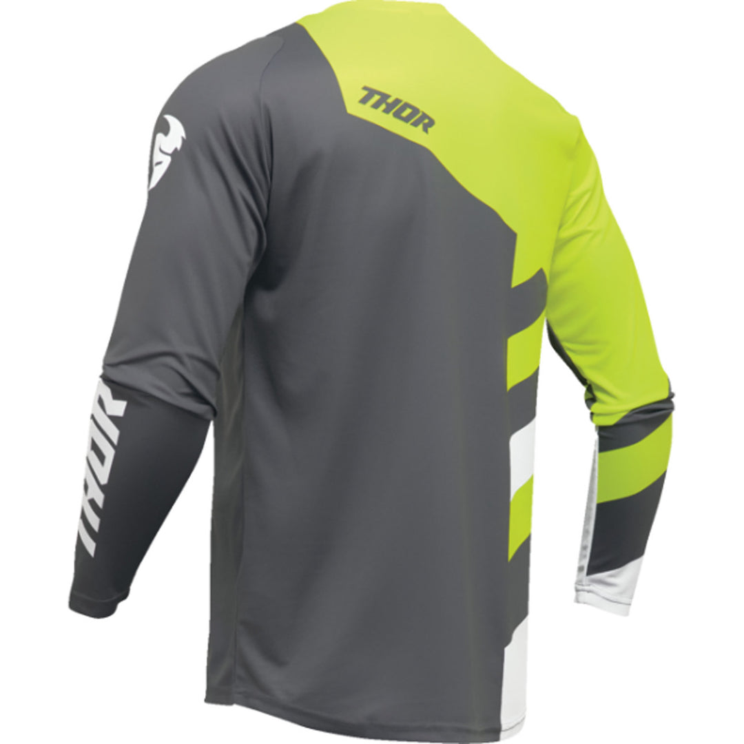 THOR Sector Checker Jersey Gray/Acid - Rear View