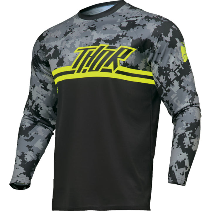 THOR Sector DIGI Jersey Black/Camo - Front View