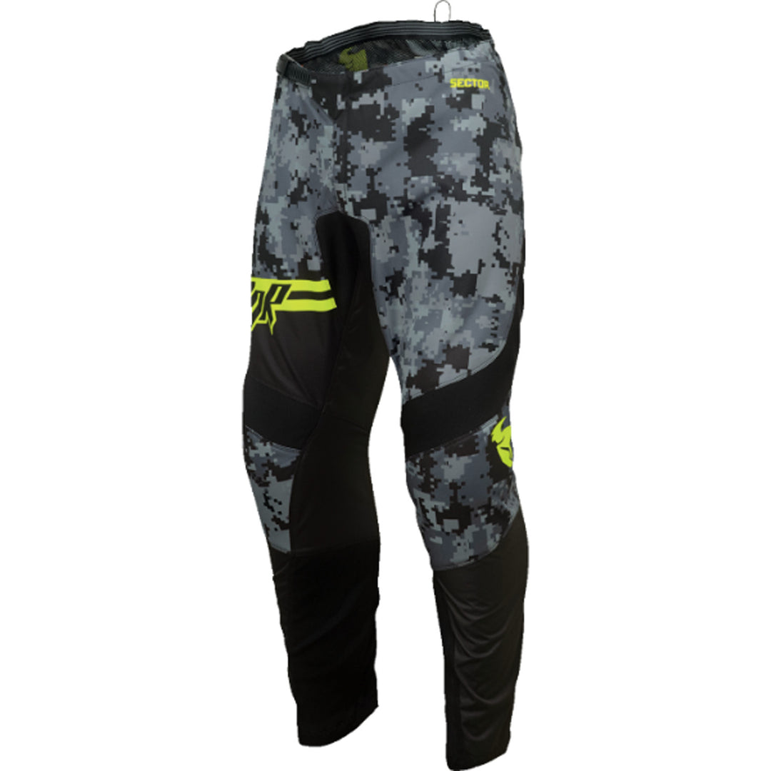 THOR Sector DIGI Pants Black/Camo - Front View