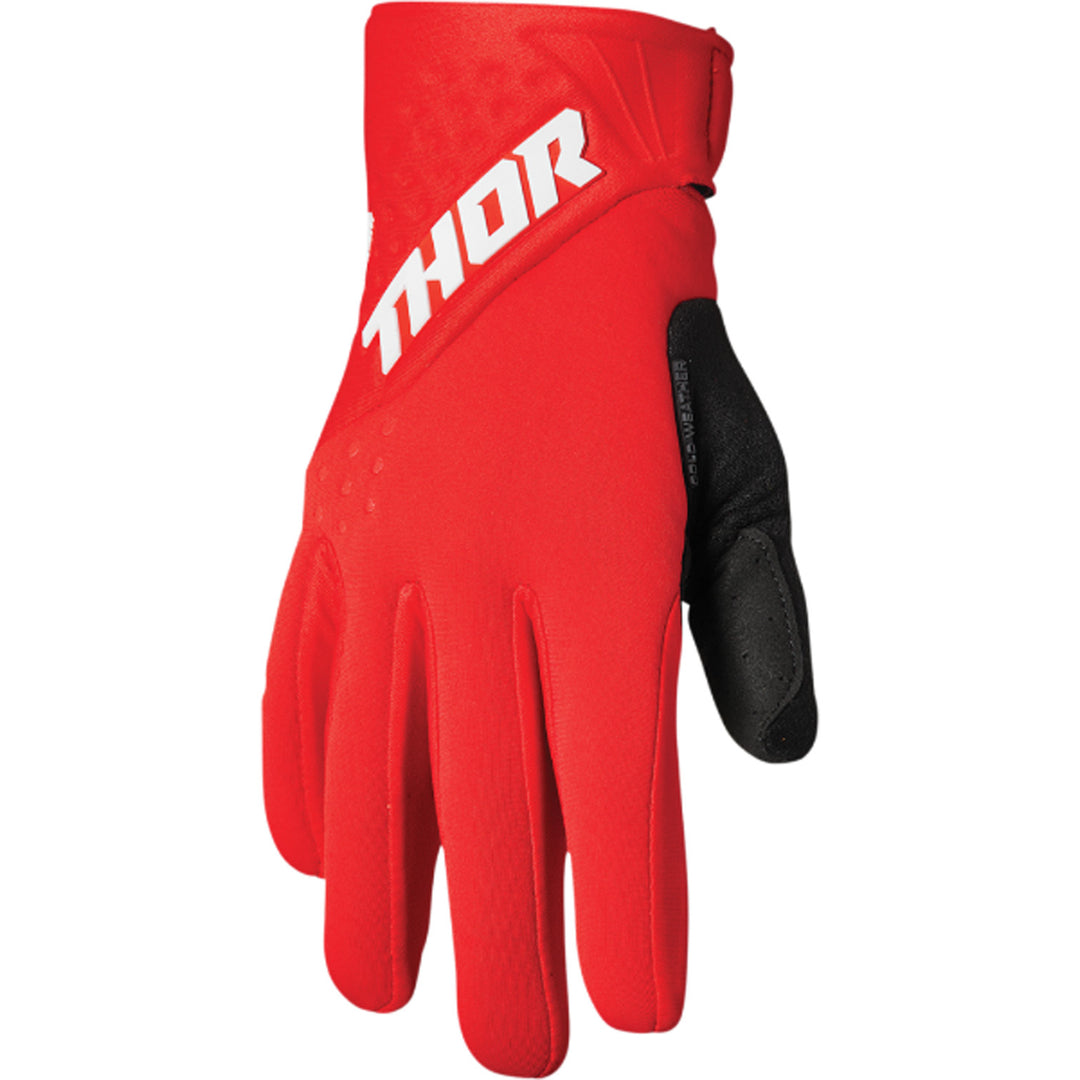 THOR Spectrum Cold Weather Gloves Red/White - Back of Hand View