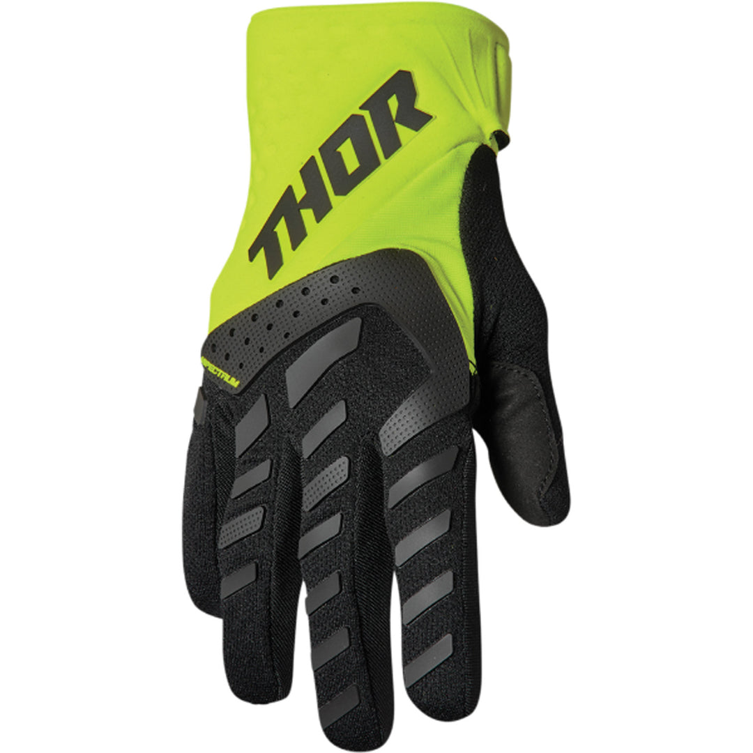 THOR Spectrum Gloves Black/Acid - Back of Hand View
