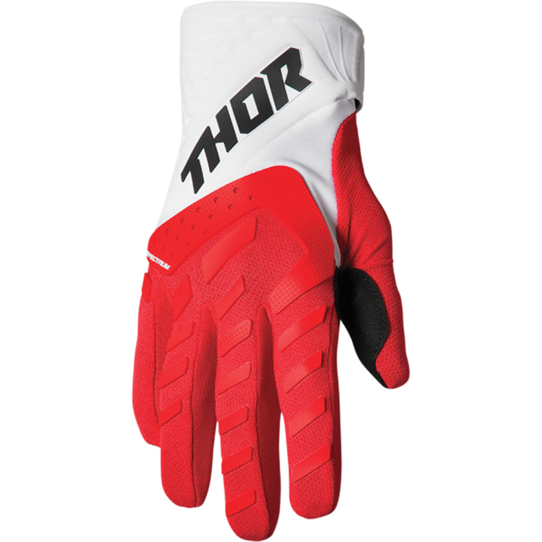 THOR Spectrum Gloves Red/White - Back of Hand View