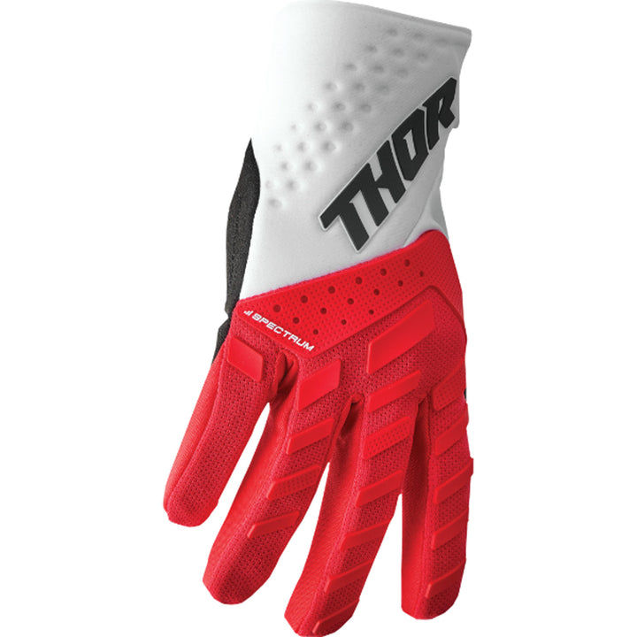 THOR Spectrum Gloves Red/White - Side Back of Hand View