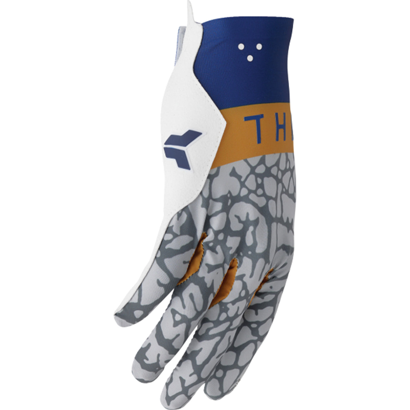 THOR SPORTMODE Bravo Gloves Navy/Copper - Side Back of Hand View