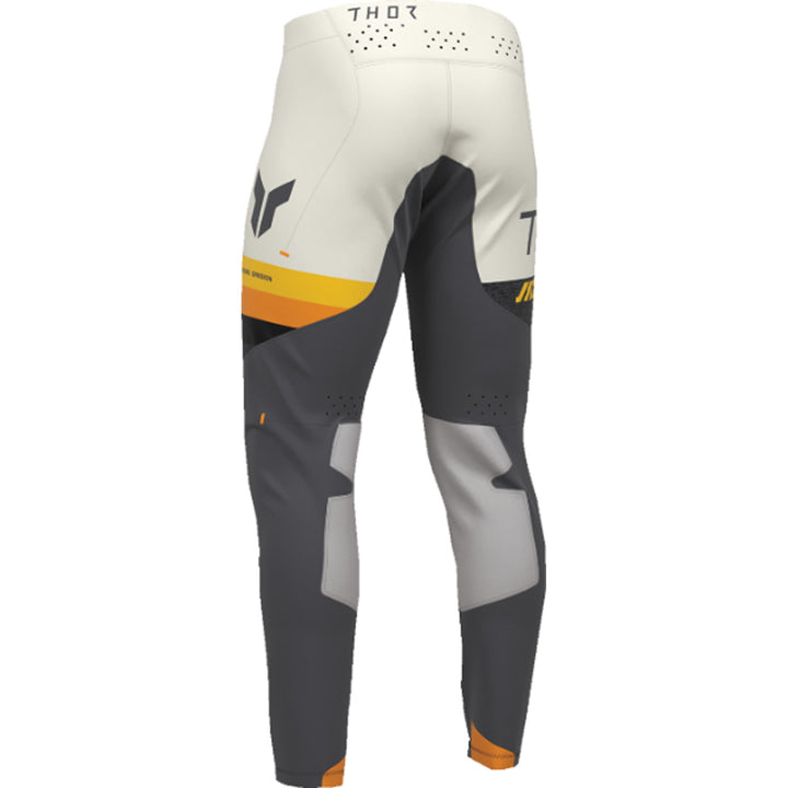 THOR SPORTMODE League Pants Charcoal/Vintage White - Rear Left Side View