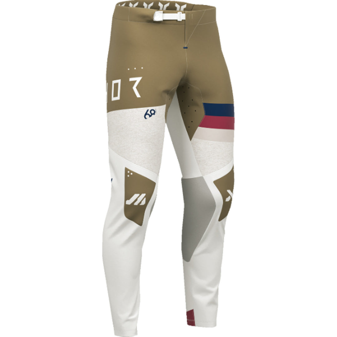 THOR SPORTMODE League Pants White/Copper - Front Right Side View