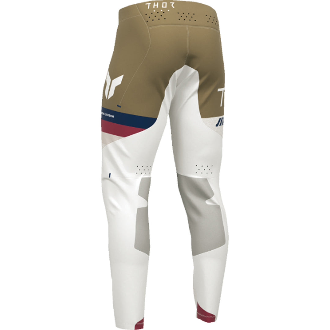 THOR SPORTMODE League Pants White/Copper - Rear Left Side View