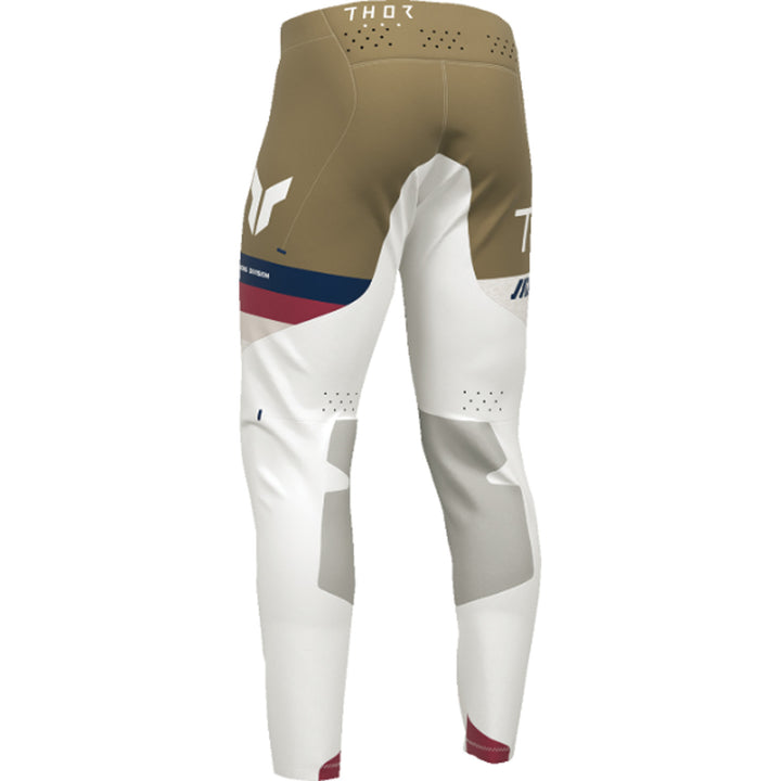 THOR SPORTMODE League Pants White/Copper - Rear Left Side View