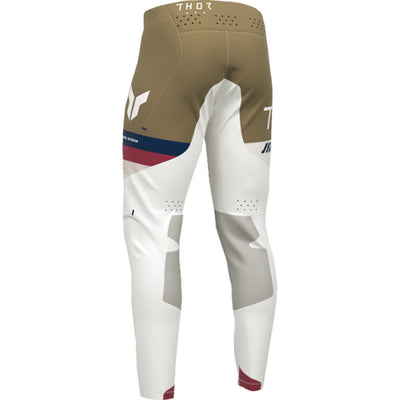 THOR SPORTMODE League Pants White/Copper - Rear Left Side View