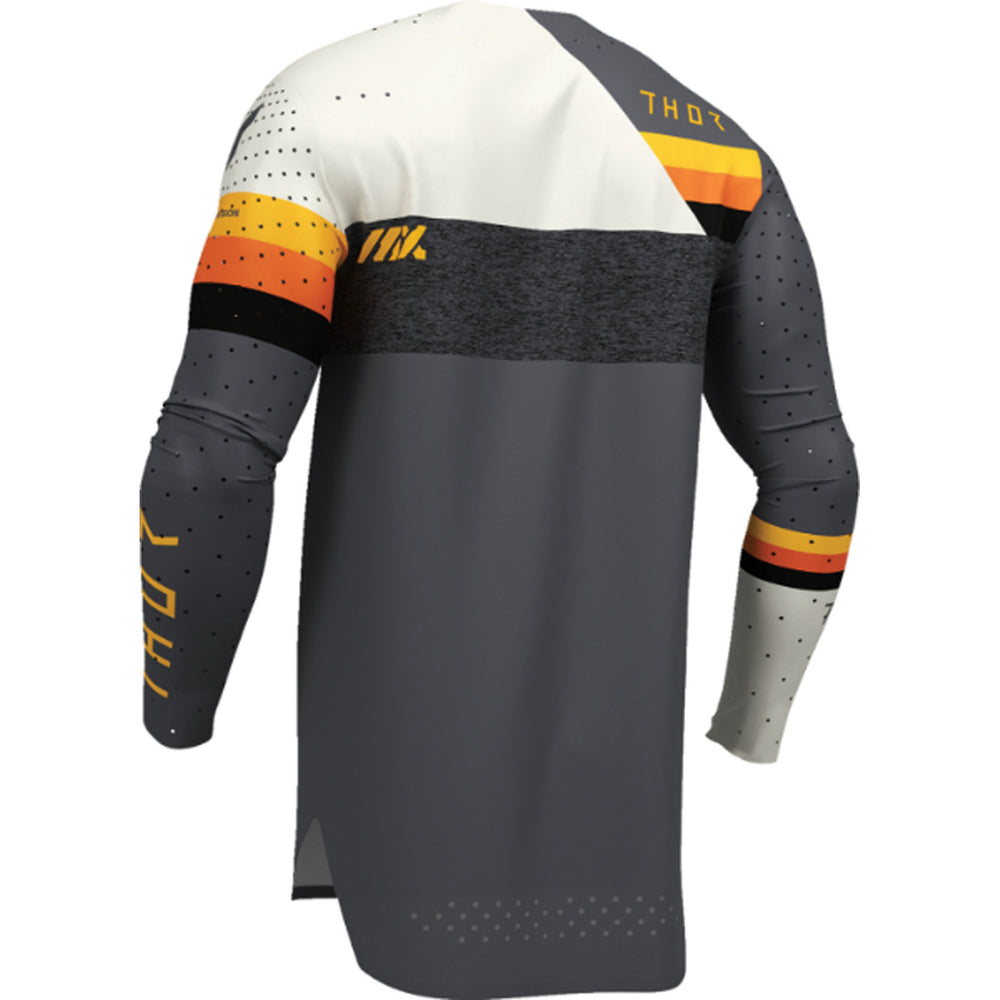 THOR SPORTMODE League Jersey Charcoal/White - Rear Left Side View