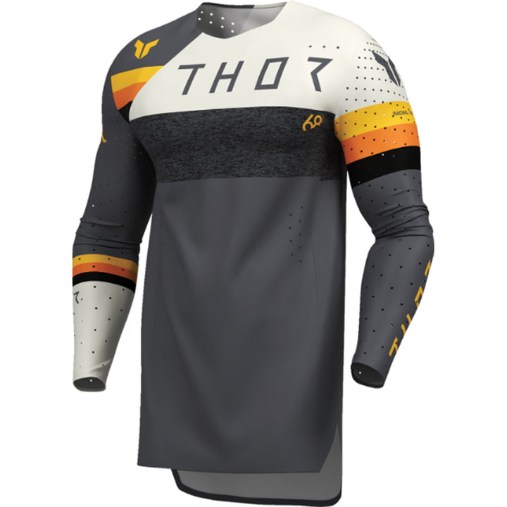 THOR SPORTMODE League Jersey Charcoal/White - Front Left Side View