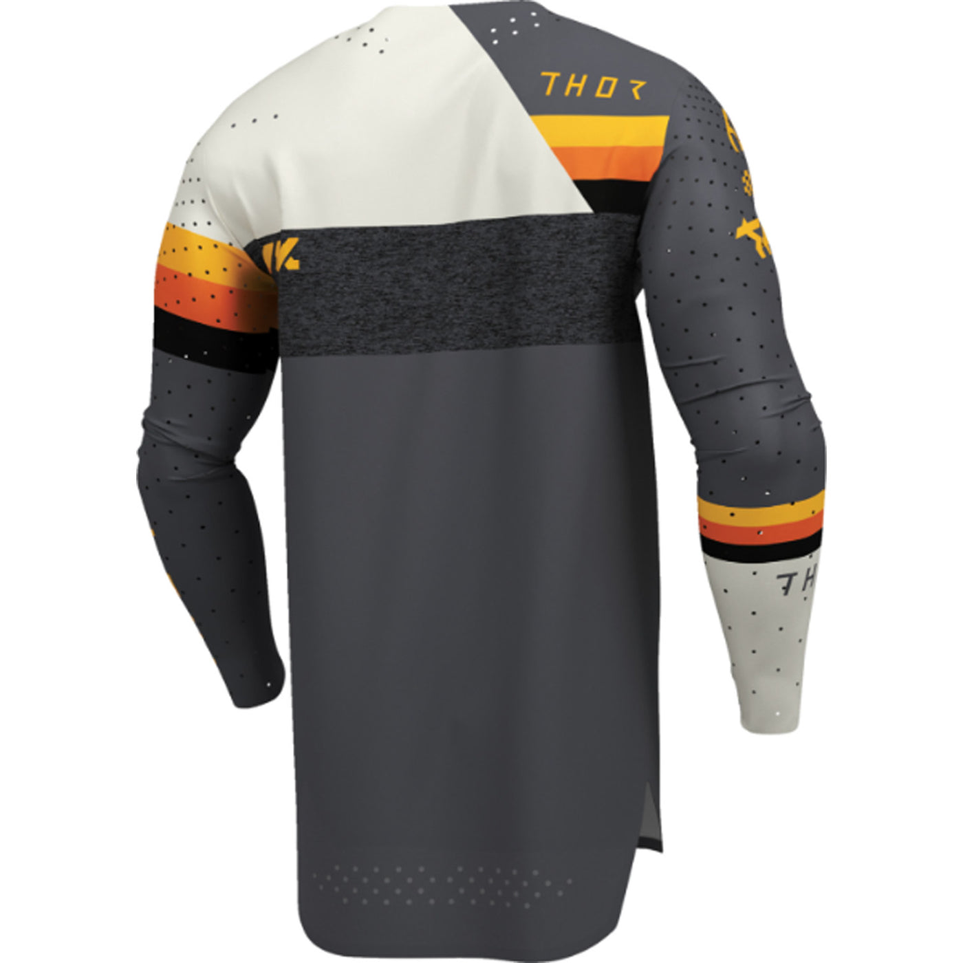 THOR SPORTMODE League Jersey Charcoal/White - Rear Right Side View
